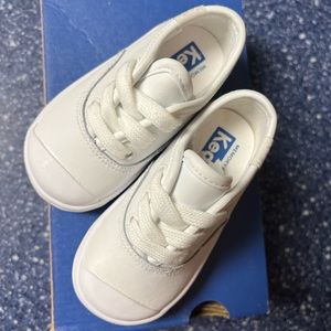 Toddler White Leather Keds